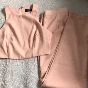 Lulu two piece crop top pant outfit